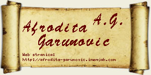 Afrodita Garunović vizit kartica
